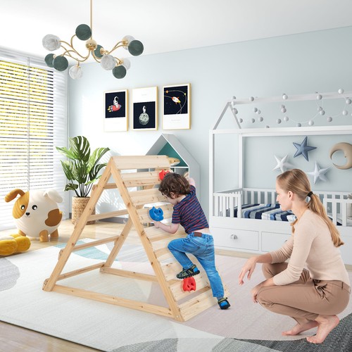 Wooden climbing frame with - climbing,